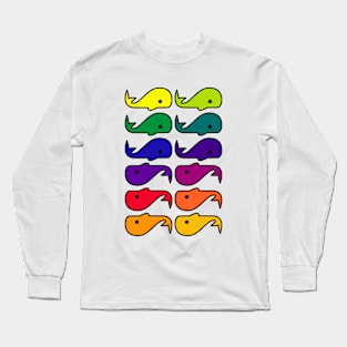 Colorful Whales Long Sleeve T-Shirt